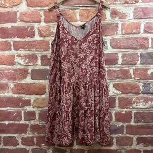 Torrid Tunic Dress Women's 4X Brown Multicolor Boho Paisley Mini Casual Sundress